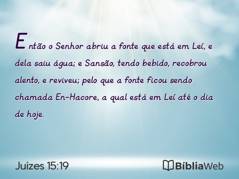 Juízes 15:19 em imagem para compartilhar