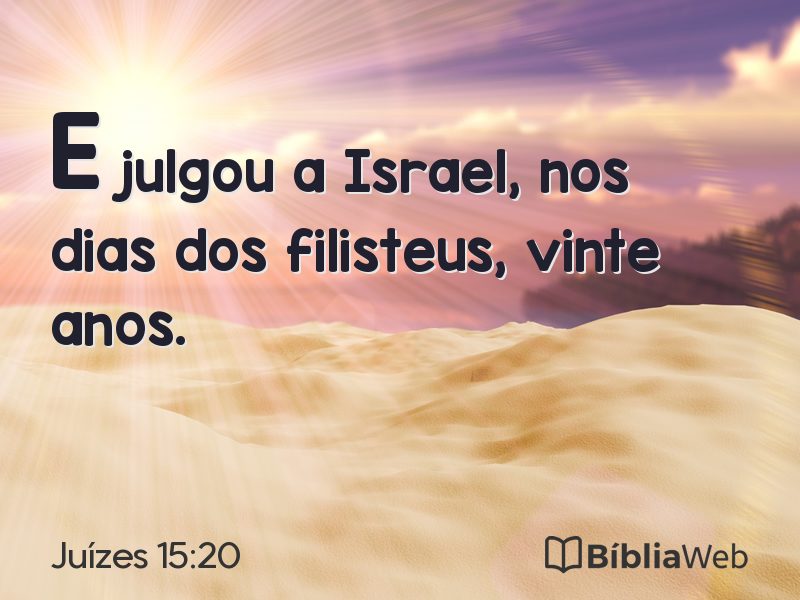 Juízes 15:20 em imagem para compartilhar