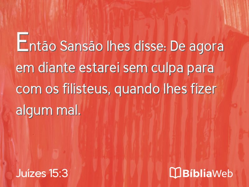 Juízes 15:3 em imagem para compartilhar