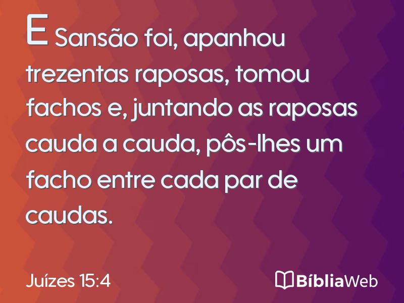 Juízes 15:4 em imagem para compartilhar