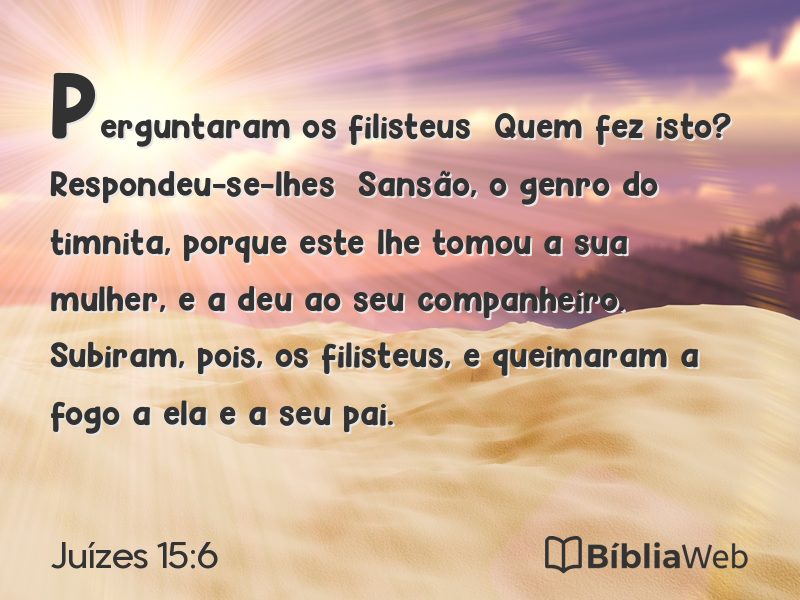 Juízes 15:6 em imagem para compartilhar