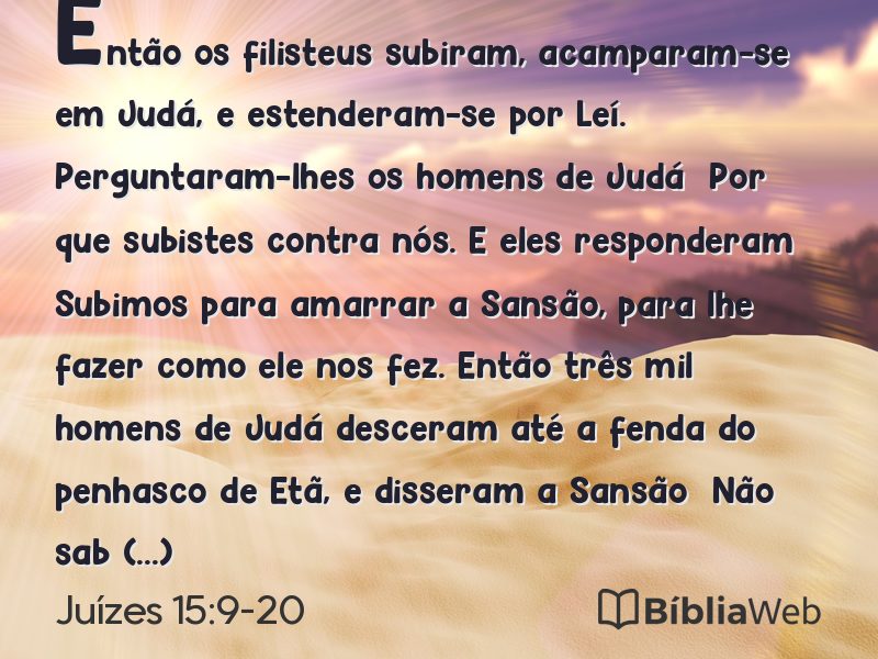 Juízes 15:9-20 em imagem para compartilhar
