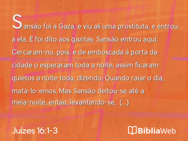 Juízes 16:1-3 em imagem para compartilhar