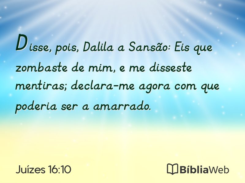 Juízes 16:10 em imagem para compartilhar