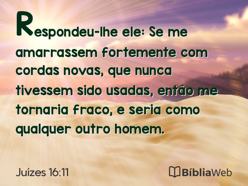 Juízes 16:11 em imagem para compartilhar
