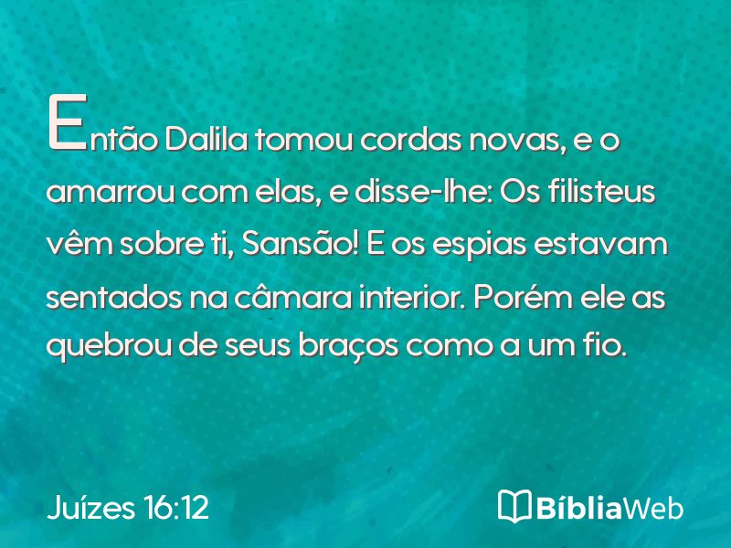 Juízes 16:12 em imagem para compartilhar