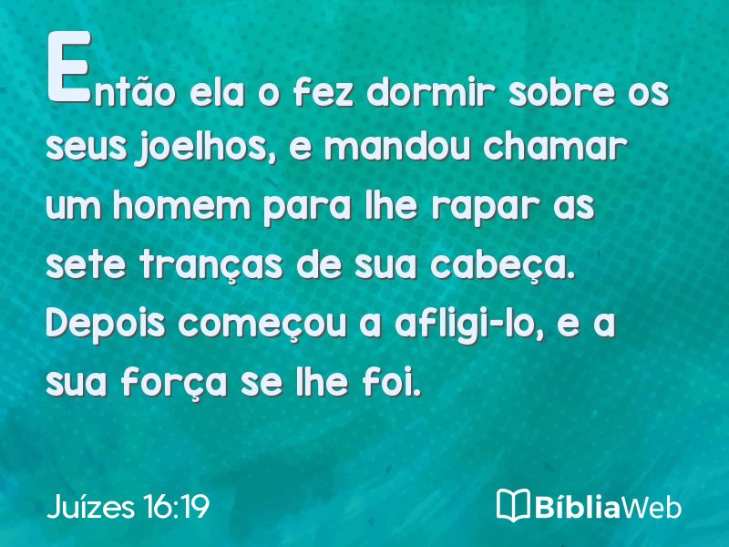 Juízes 16:19 em imagem para compartilhar
