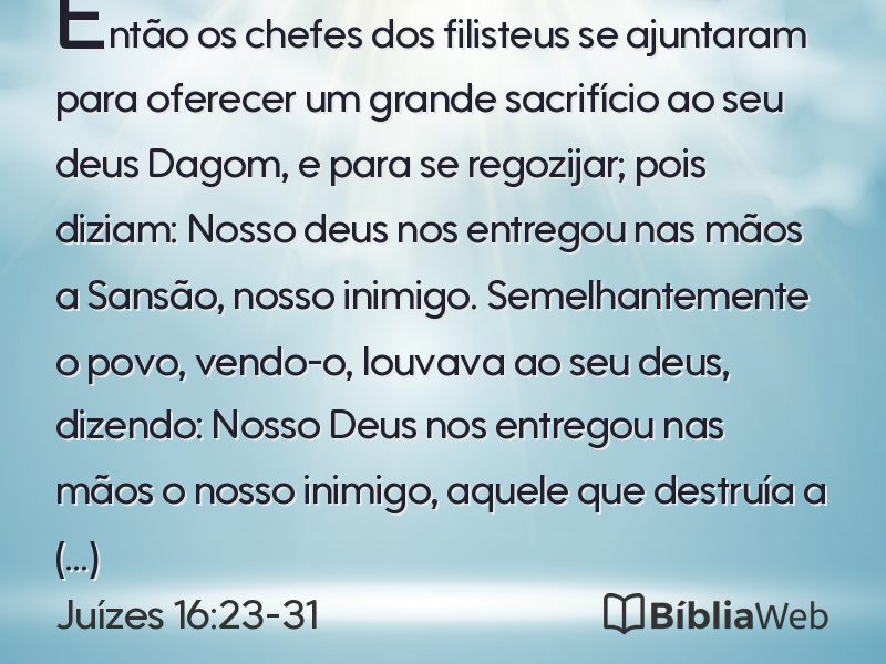 Juízes 16:23-31 em imagem para compartilhar