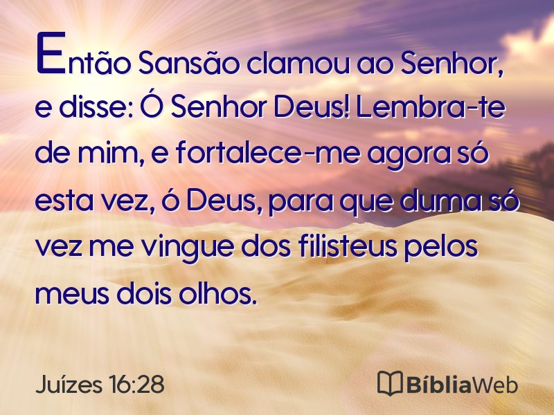 Juízes 16:28 em imagem para compartilhar