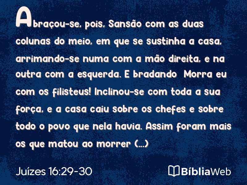 Juízes 16:29-30 em imagem para compartilhar