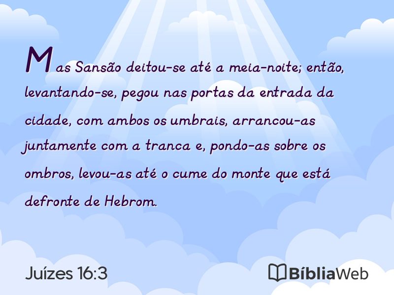 Juízes 16:3 em imagem para compartilhar