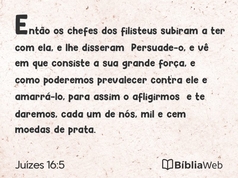 Juízes 16:5 em imagem para compartilhar