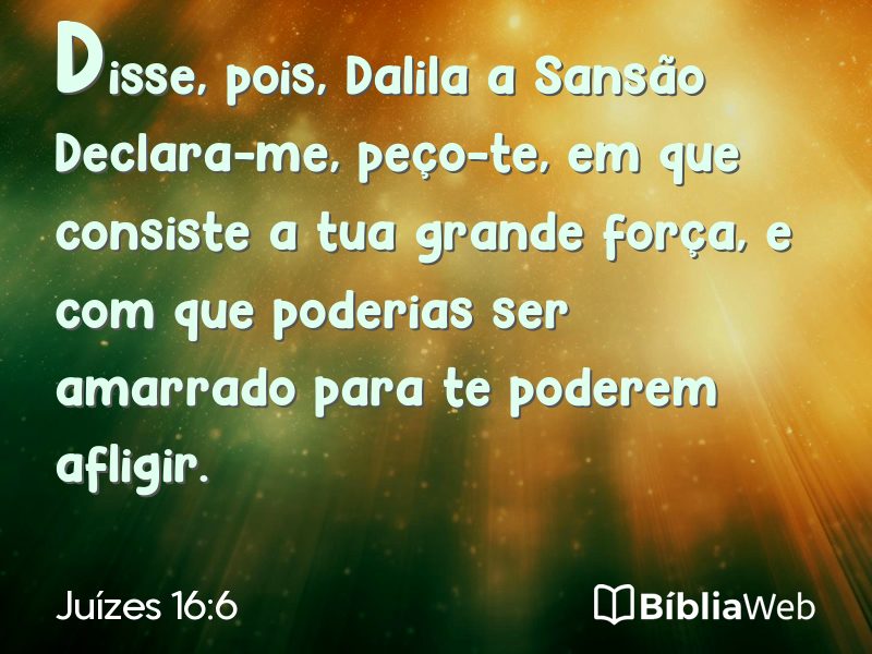 Juízes 16:6 em imagem para compartilhar