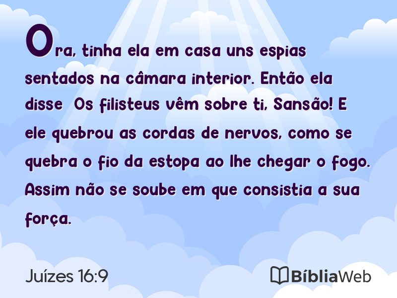 Juízes 16:9 em imagem para compartilhar