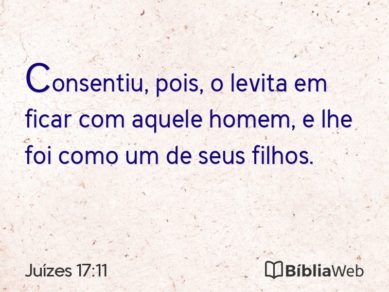 Juízes 17:11 em imagem para compartilhar