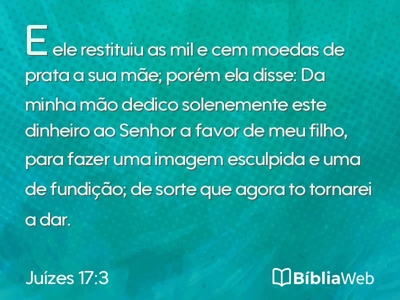 Juízes 17:3 em imagem para compartilhar