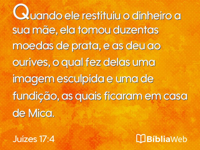 Juízes 17:4 em imagem para compartilhar
