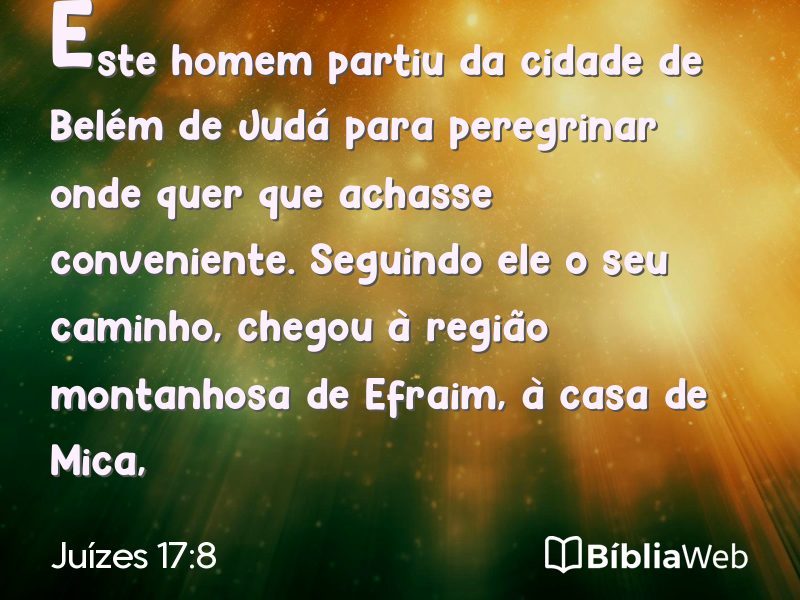 Juízes 17:8 em imagem para compartilhar