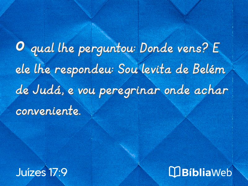 Juízes 17:9 em imagem para compartilhar