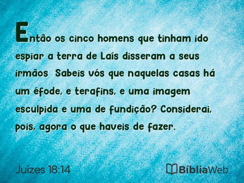 Juízes 18:14 em imagem para compartilhar