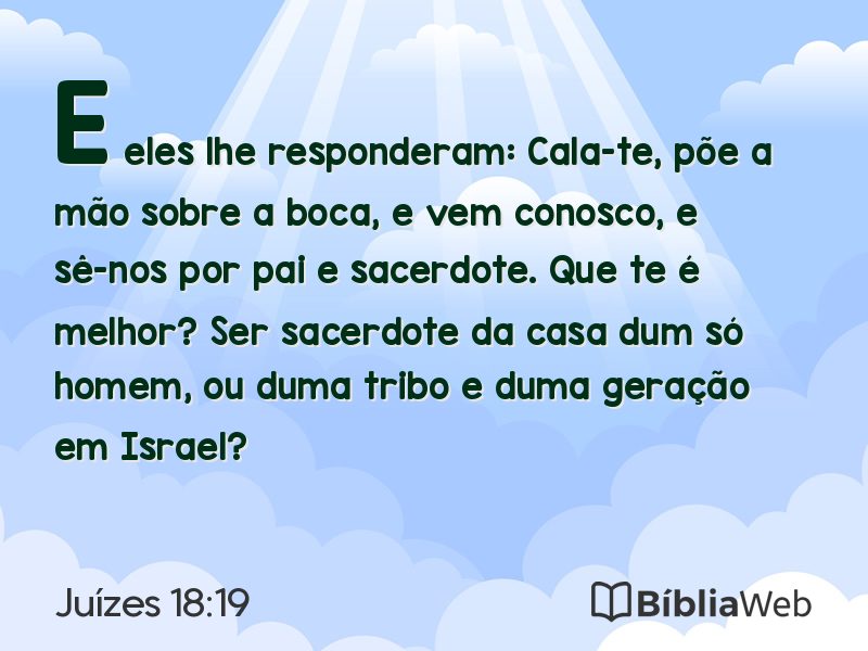 Juízes 18:19 em imagem para compartilhar