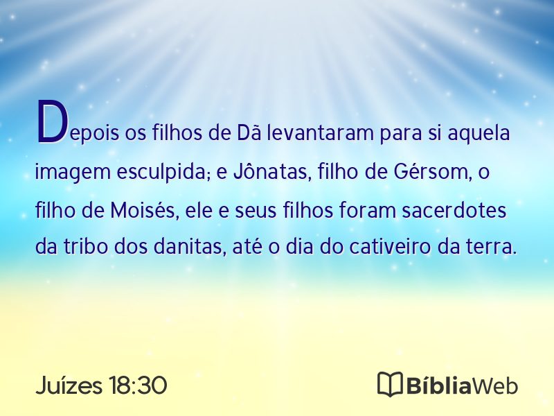 Juízes 18:30 em imagem para compartilhar