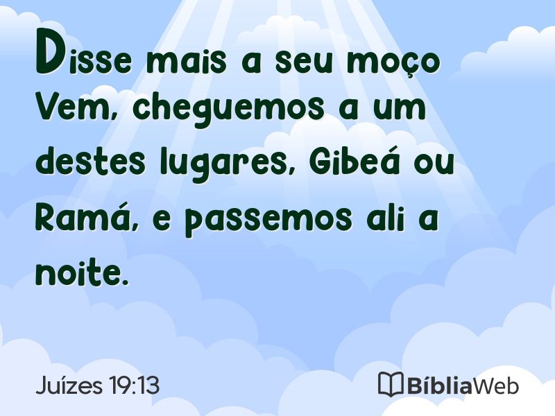 Juízes 19:13 em imagem para compartilhar