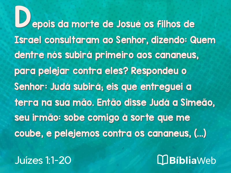 Juízes 1:1-20 em imagem para compartilhar