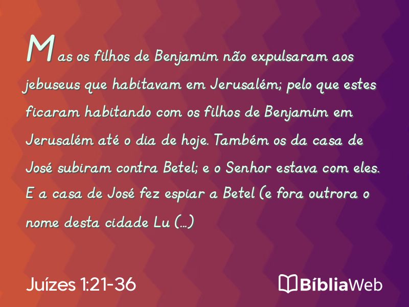 Juízes 1:21-36 em imagem para compartilhar