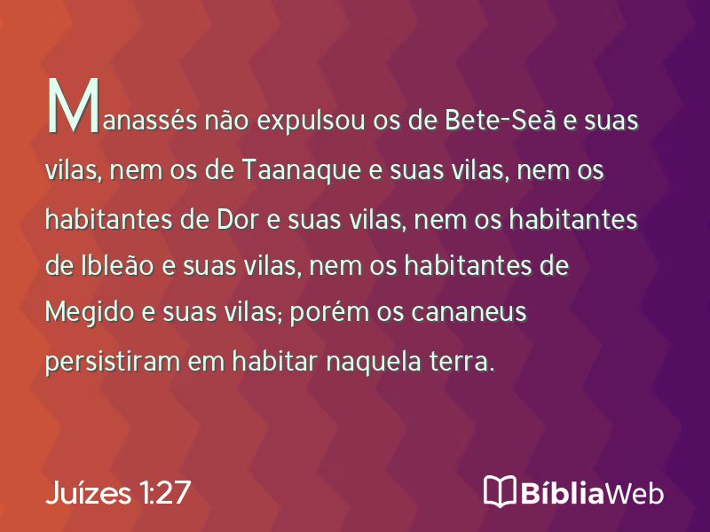 Juízes 1:27 em imagem para compartilhar