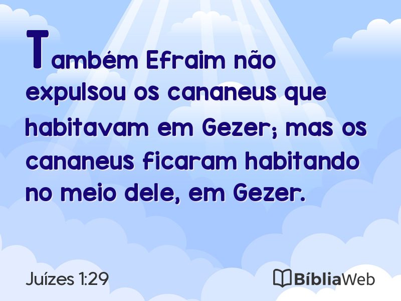 Juízes 1:29 em imagem para compartilhar
