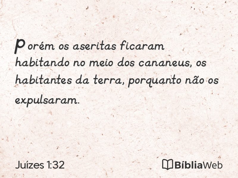 Juízes 1:32 em imagem para compartilhar