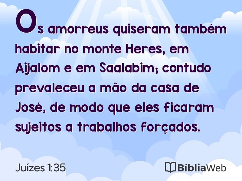 Juízes 1:35 em imagem para compartilhar
