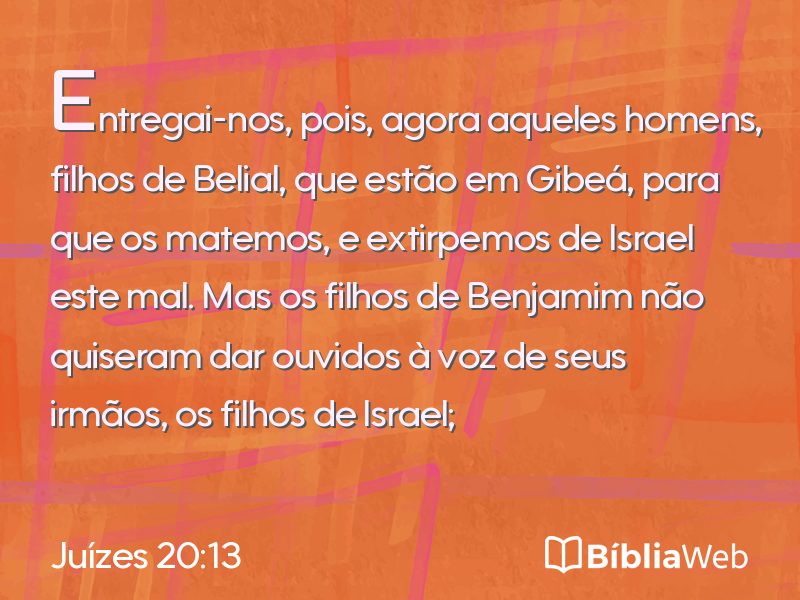 Juízes 20:13 em imagem para compartilhar