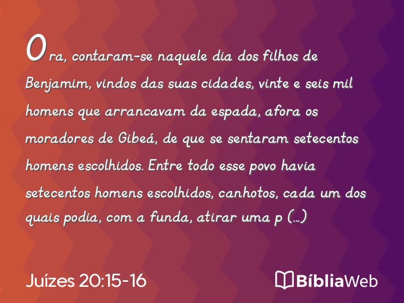 Juízes 20:15-16 em imagem para compartilhar
