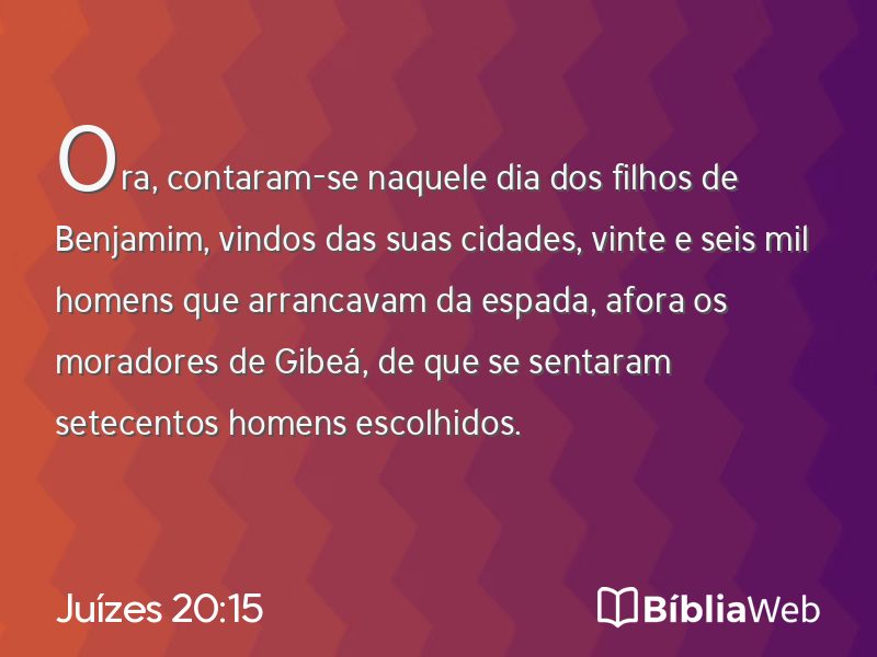 Juízes 20:15 em imagem para compartilhar