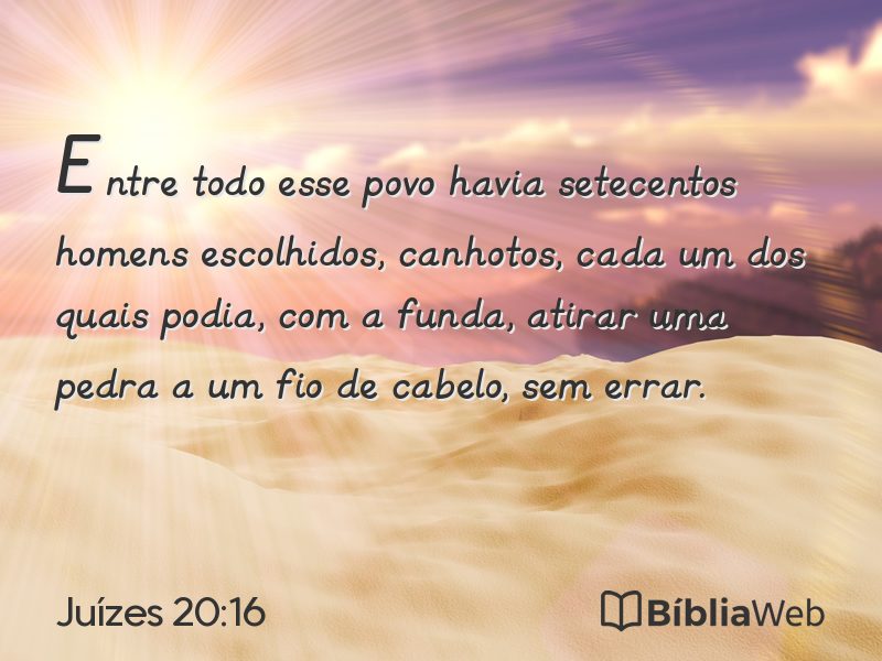 Juízes 20:16 em imagem para compartilhar