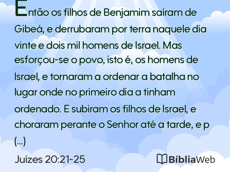 Juízes 20:21-25 em imagem para compartilhar