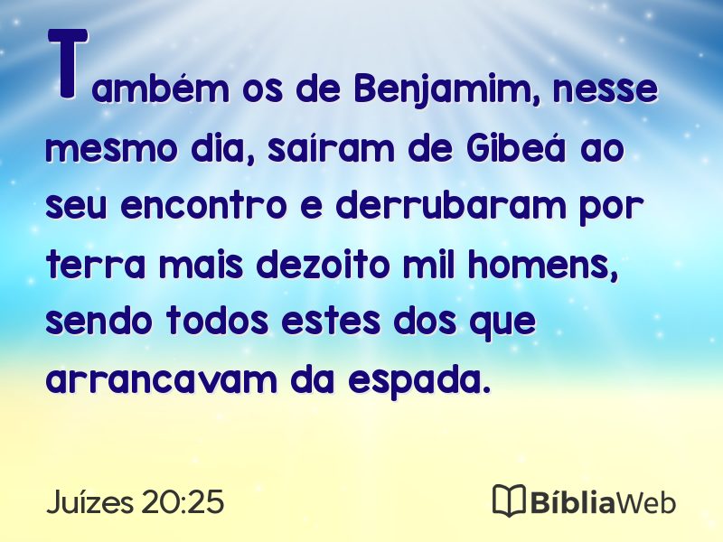 Juízes 20:25 em imagem para compartilhar
