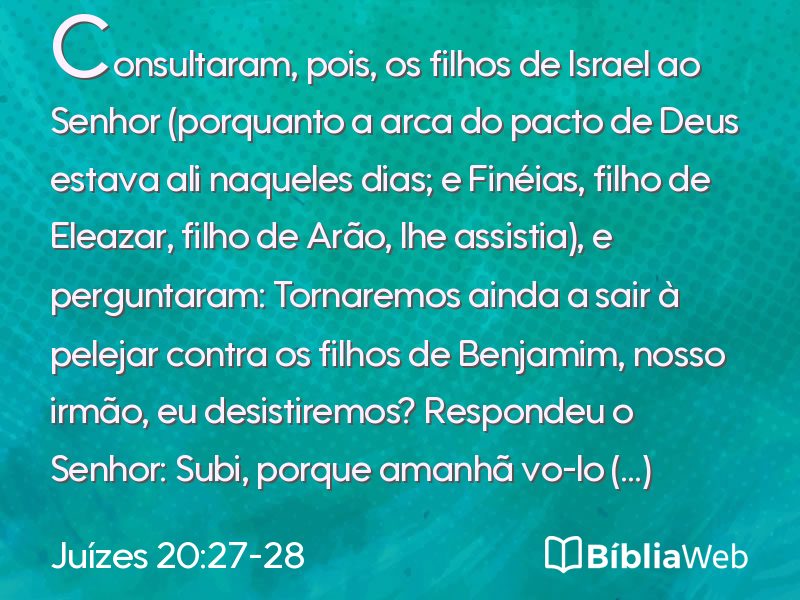 Juízes 20:27-28 em imagem para compartilhar
