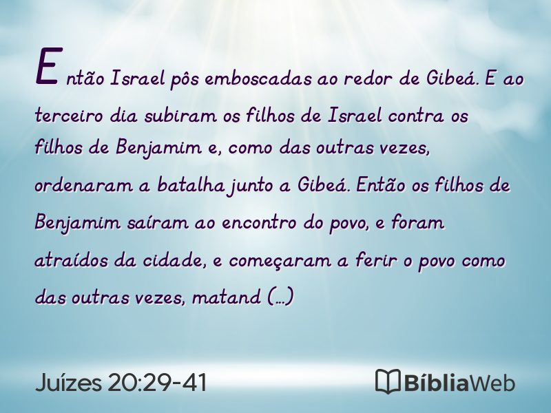 Juízes 20:29-41 em imagem para compartilhar