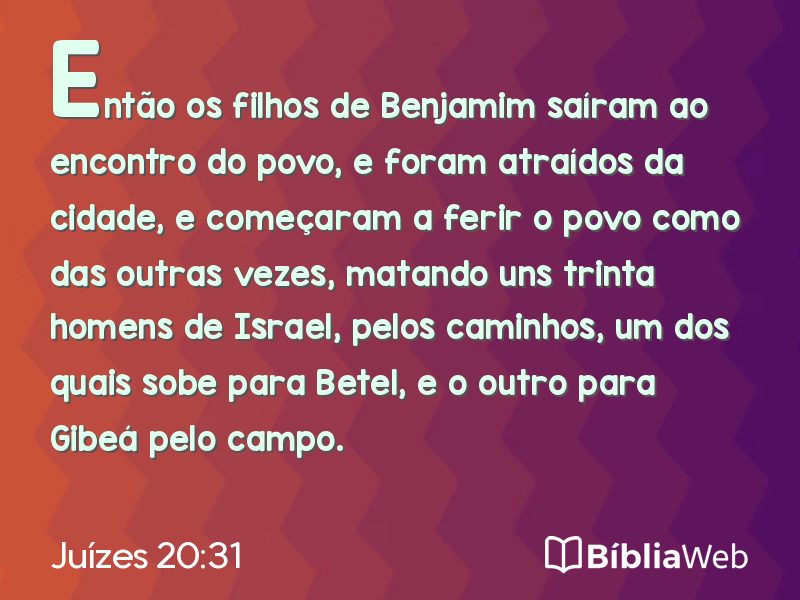 Juízes 20:31 em imagem para compartilhar