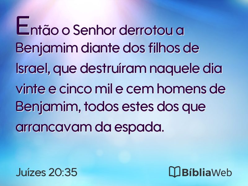 Juízes 20:35 em imagem para compartilhar