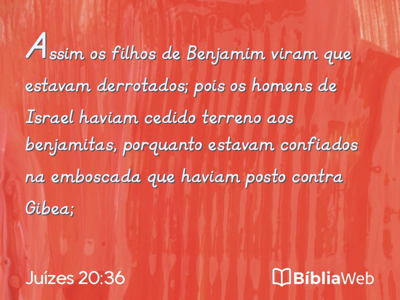 Juízes 20:36 em imagem para compartilhar