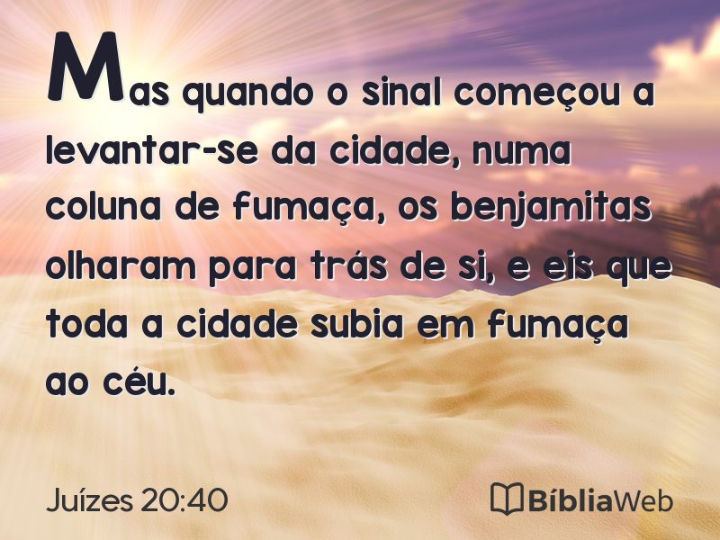 Juízes 20:40 em imagem para compartilhar