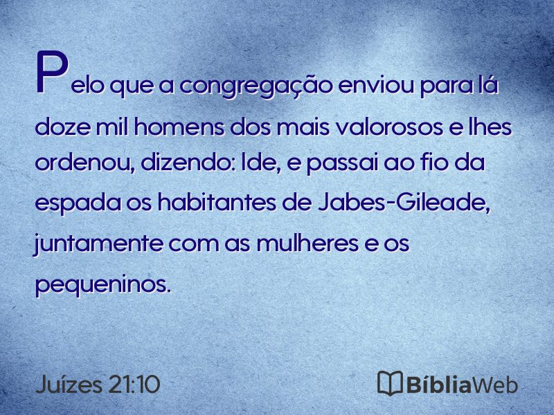 Juízes 21:10 em imagem para compartilhar