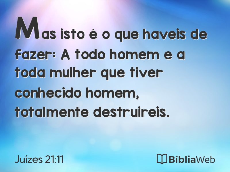 Juízes 21:11 em imagem para compartilhar