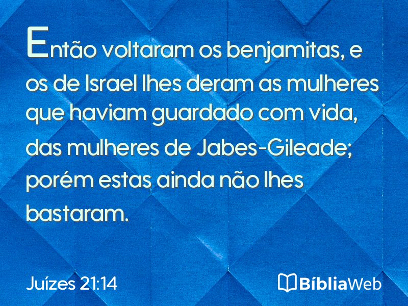 Juízes 21:14 em imagem para compartilhar