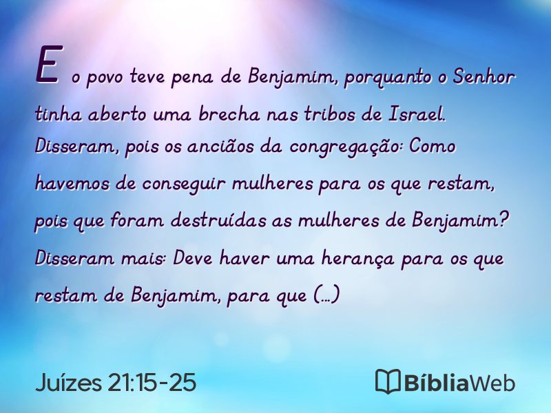 Juízes 21:15-25 em imagem para compartilhar