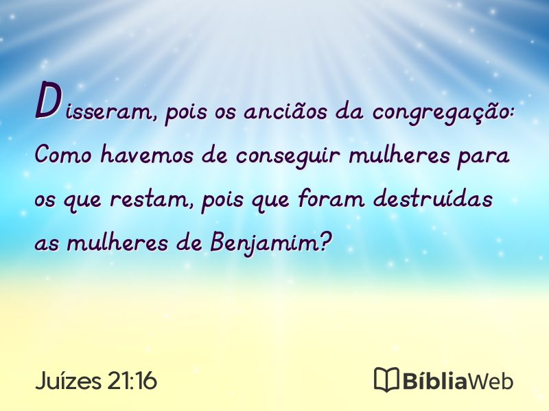 Juízes 21:16 em imagem para compartilhar